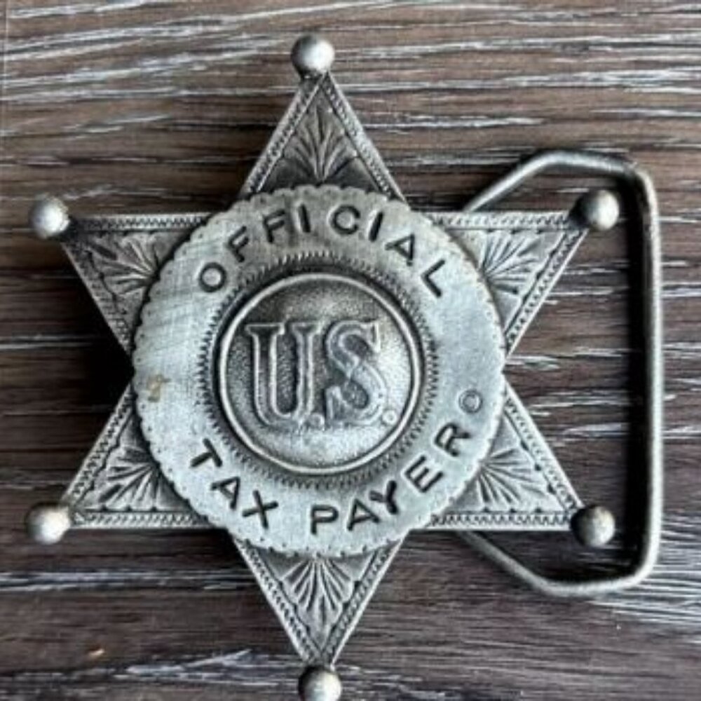Official Vintage Peter Firth US Taxpayer Belt Buckle